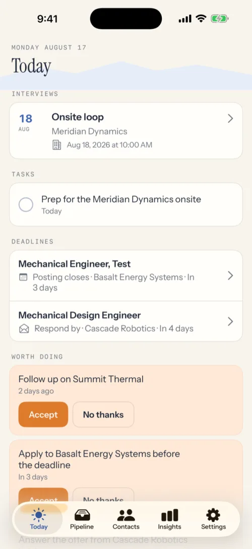 A job-search app built with this course